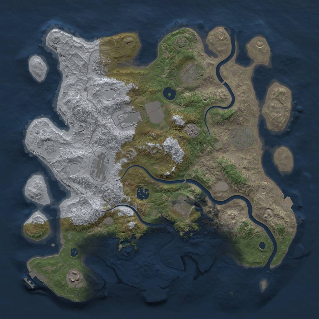 Rust Map: Procedural Map, Size: 3750, Seed: 1477967736, 15 Monuments