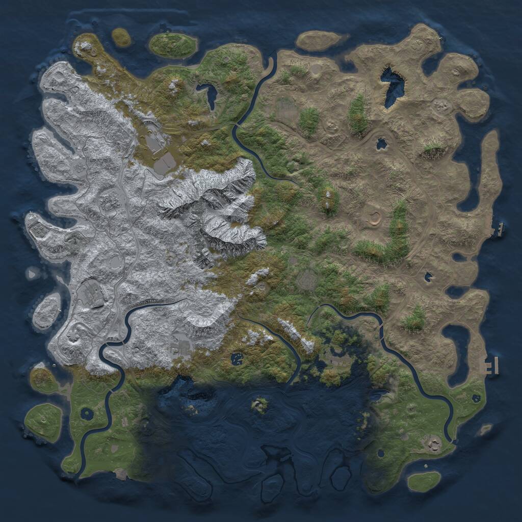 Rust Map: Procedural Map, Size: 6000, Seed: 14600, 17 Monuments
