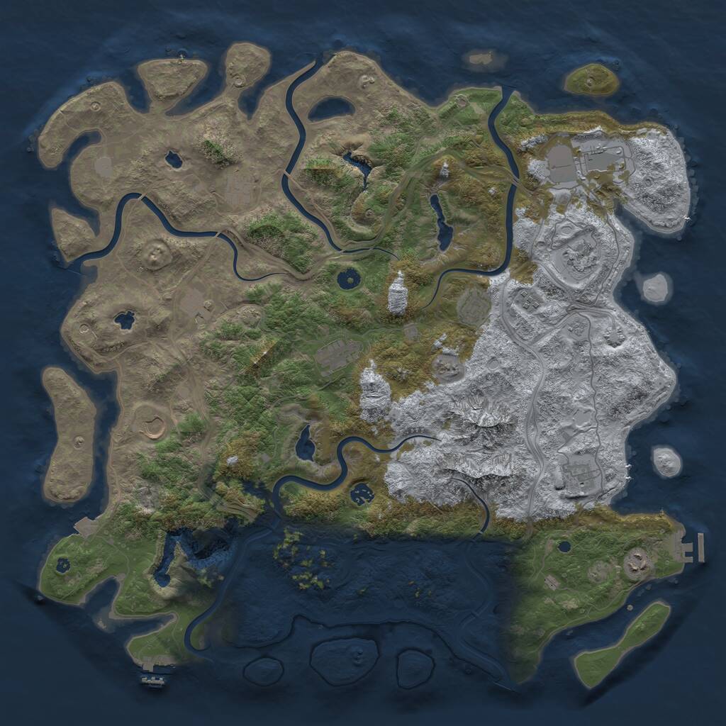 Rust Map: Procedural Map, Size: 5000, Seed: 23897, 17 Monuments