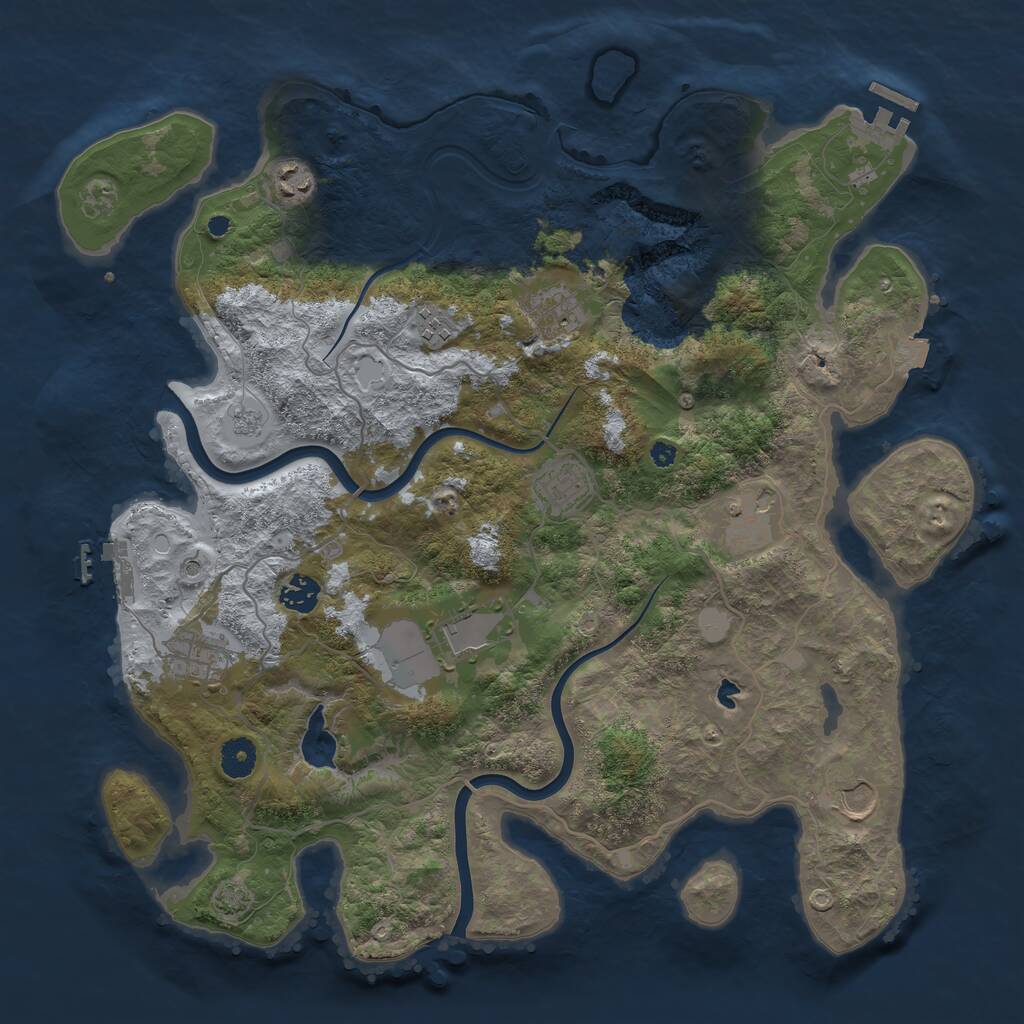 Rust Map: Procedural Map, Size: 4000, Seed: 398428850, 15 Monuments