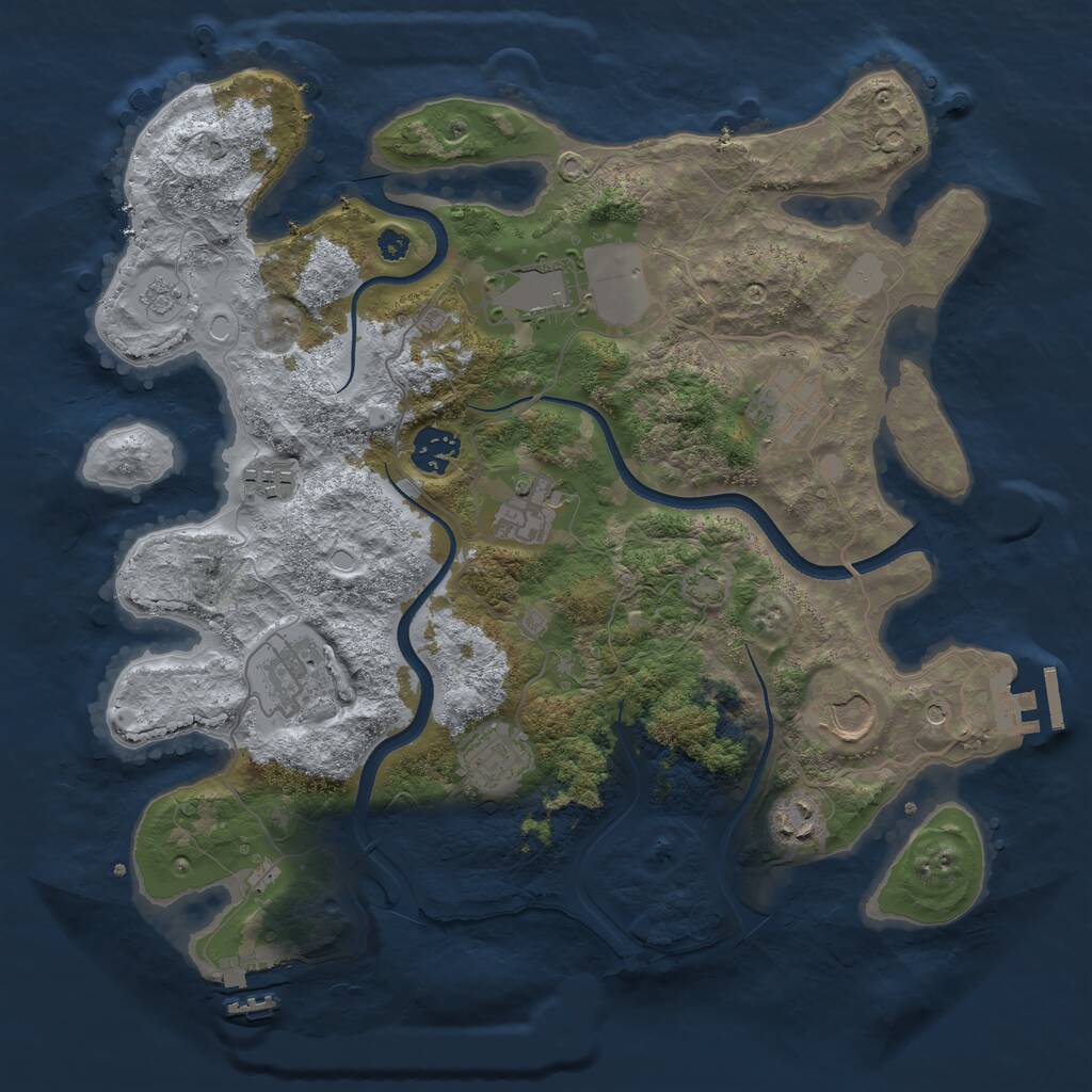 Rust Map: Procedural Map, Size: 3500, Seed: 335317962, 15 Monuments