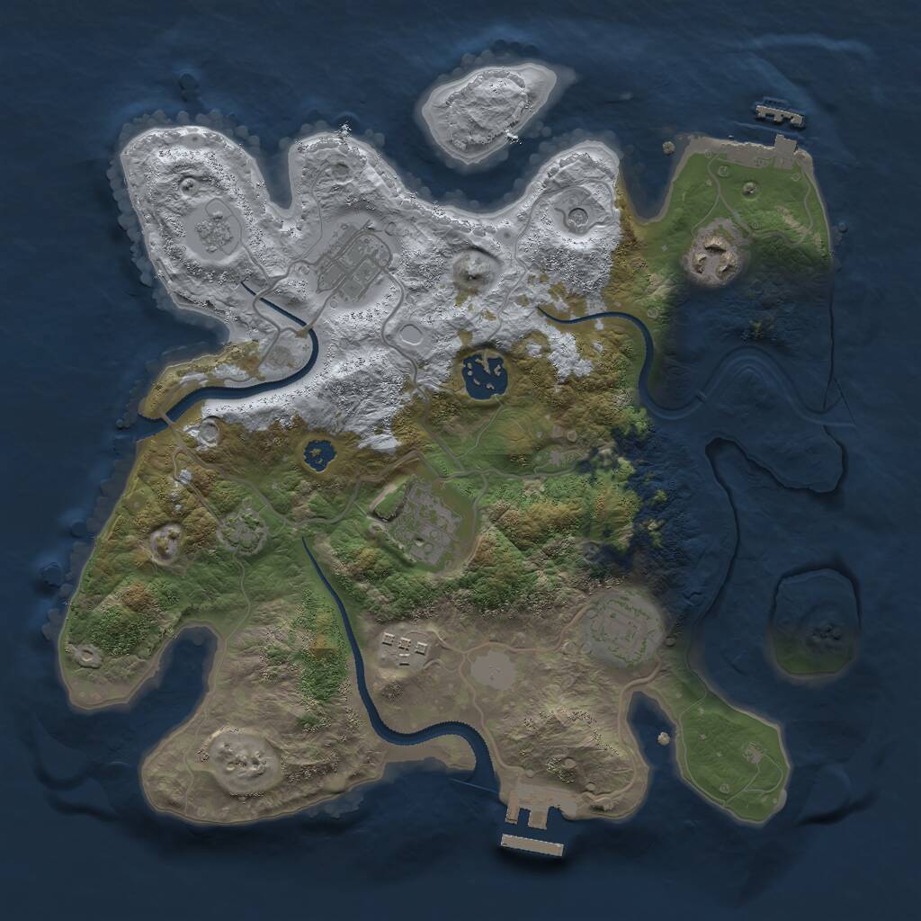 Rust Map: Procedural Map, Size: 3000, Seed: 59826846, 12 Monuments