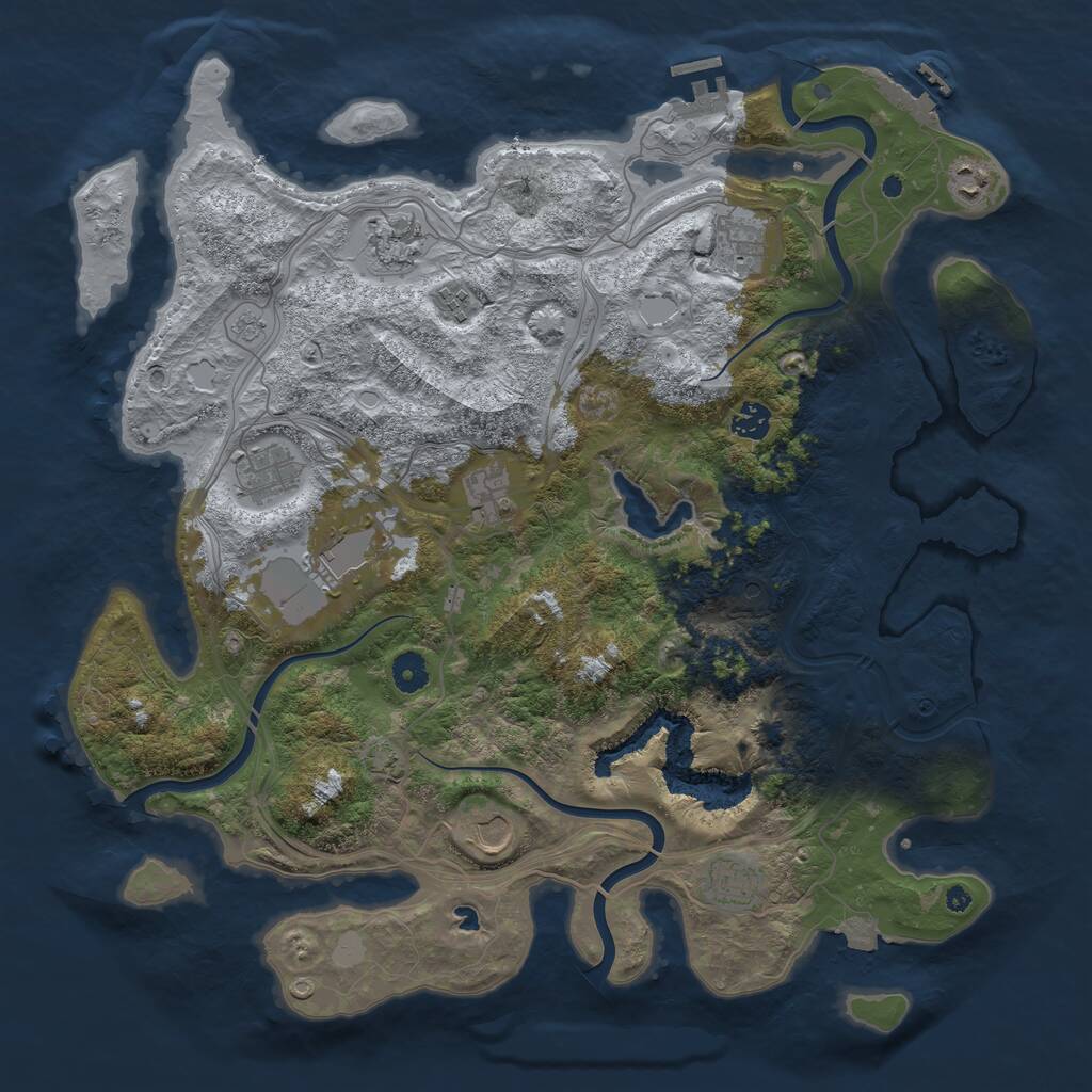 Rust Map: Procedural Map, Size: 4250, Seed: 111724845, 16 Monuments