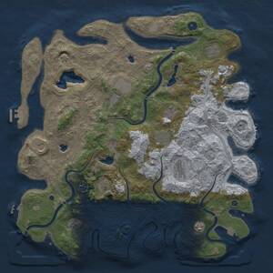 Thumbnail Rust Map: Procedural Map, Size: 4500, Seed: 1191279411, 17 Monuments