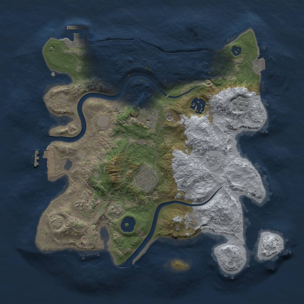 Rust Map: Procedural Map, Size: 3000, Seed: 51415, 11 Monuments