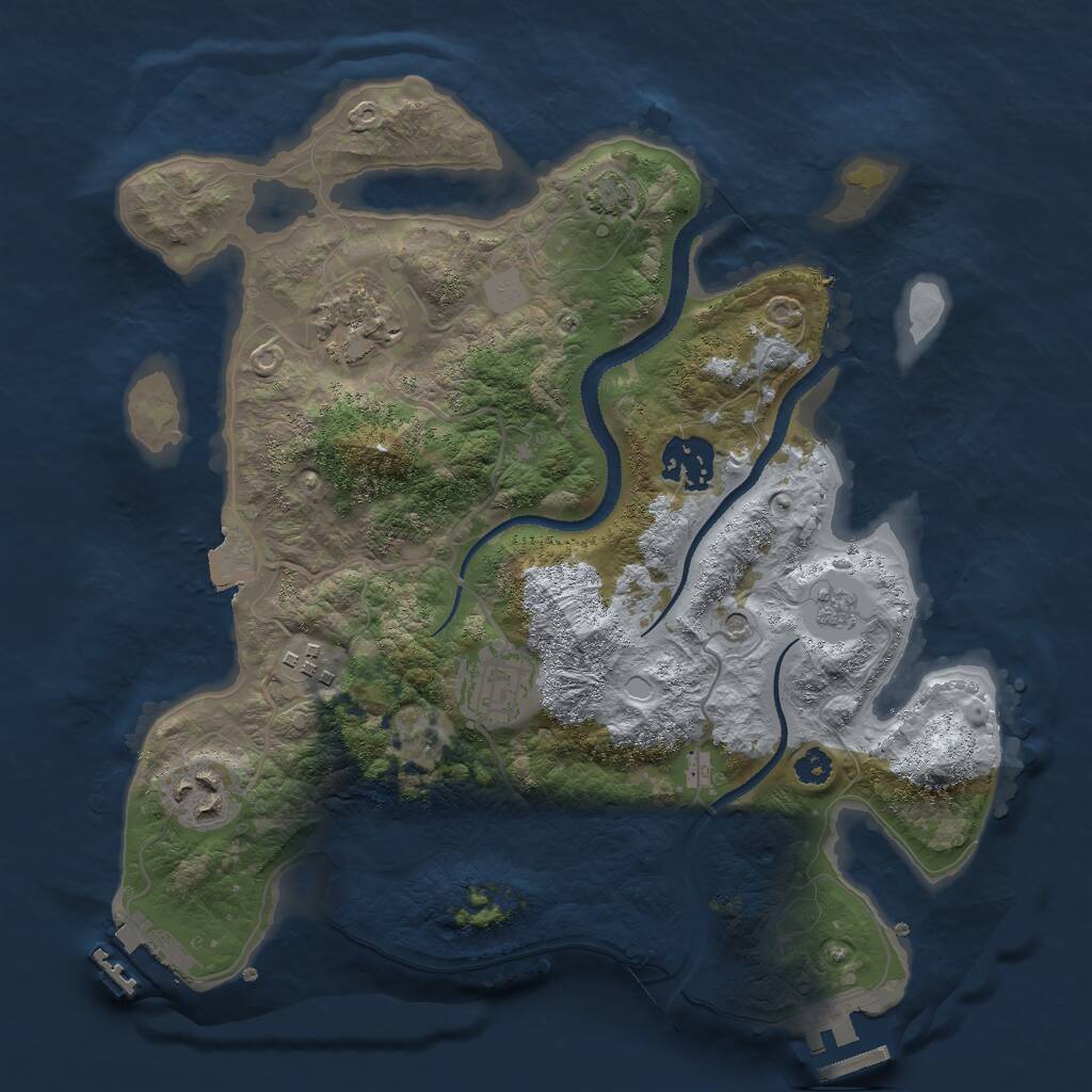 Rust Map: Procedural Map, Size: 3000, Seed: 93474, 11 Monuments