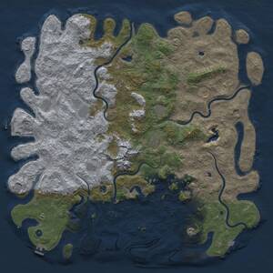 Thumbnail Rust Map: Procedural Map, Size: 6000, Seed: 1081414513, 17 Monuments