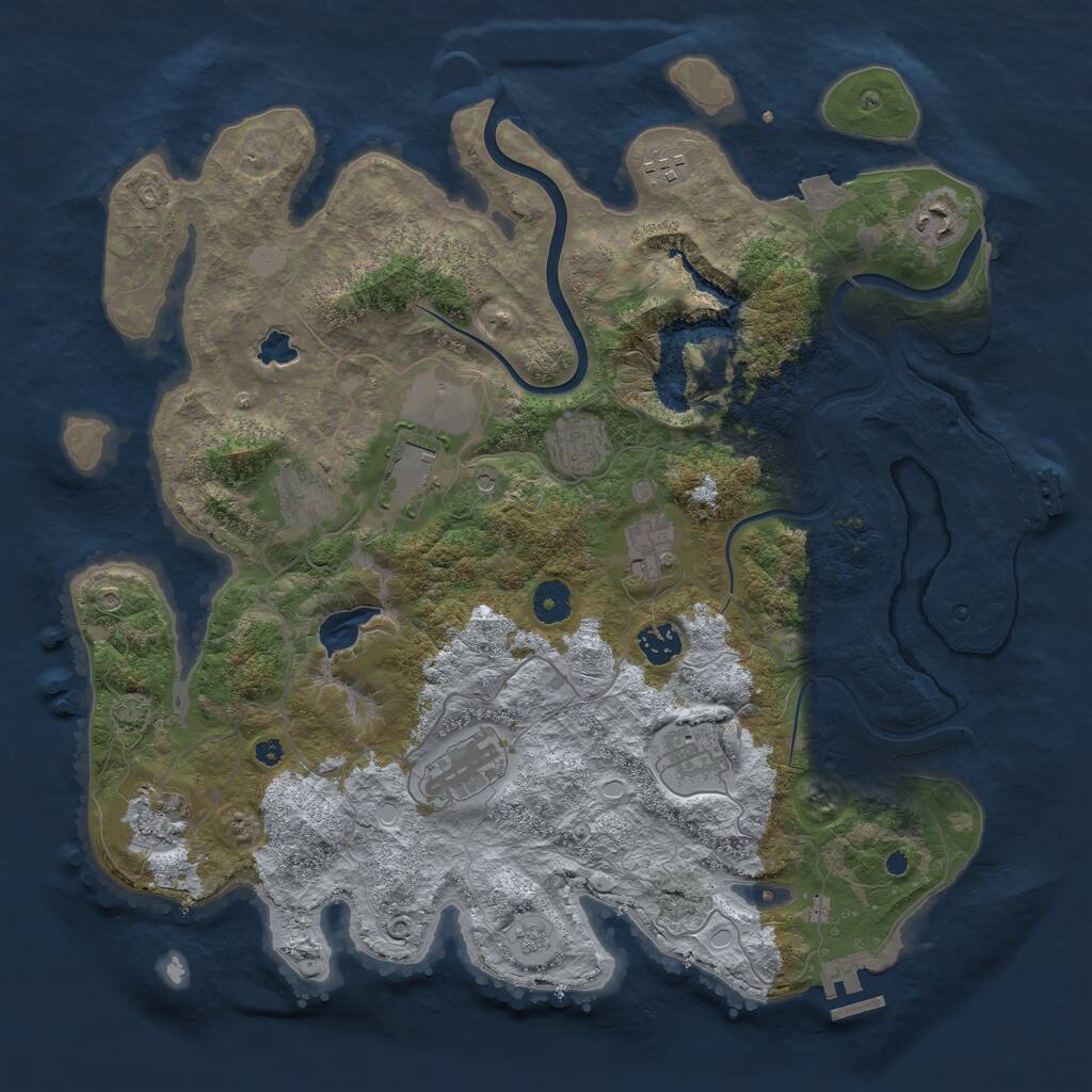 Rust Map: Procedural Map, Size: 4000, Seed: 564532, 16 Monuments