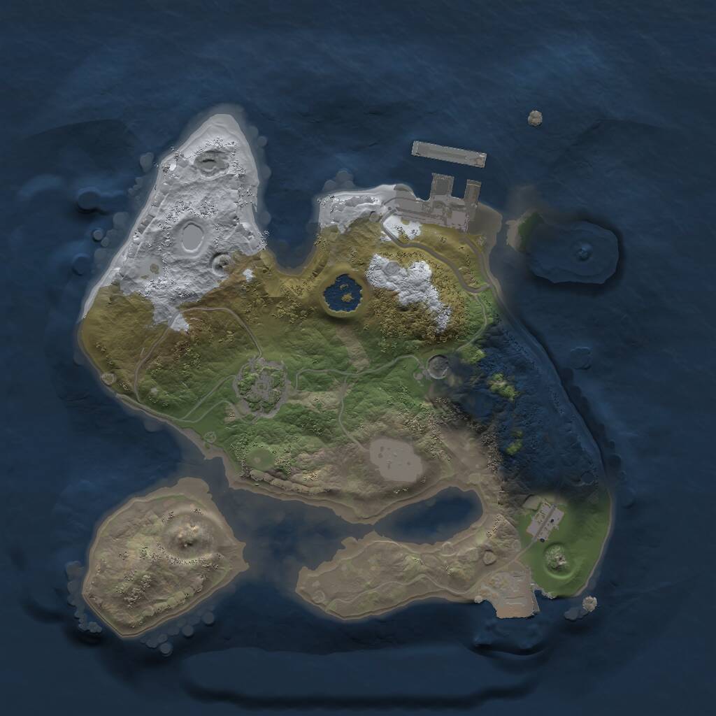 Rust Map: Procedural Map, Size: 1950, Seed: 26944228, 4 Monuments