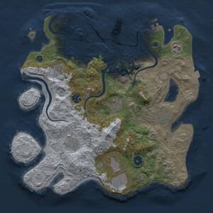 Thumbnail Rust Map: Procedural Map, Size: 3500, Seed: 492858395, 15 Monuments