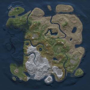 Thumbnail Rust Map: Procedural Map, Size: 4209, Seed: 1671418165, 16 Monuments
