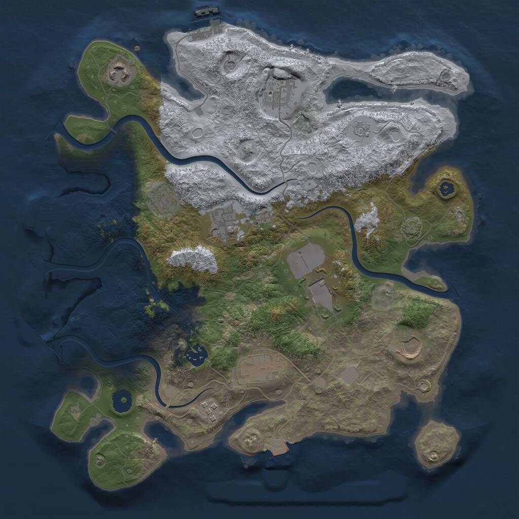 Rust Map: Procedural Map, Size: 3600, Seed: 1699751768, 15 Monuments