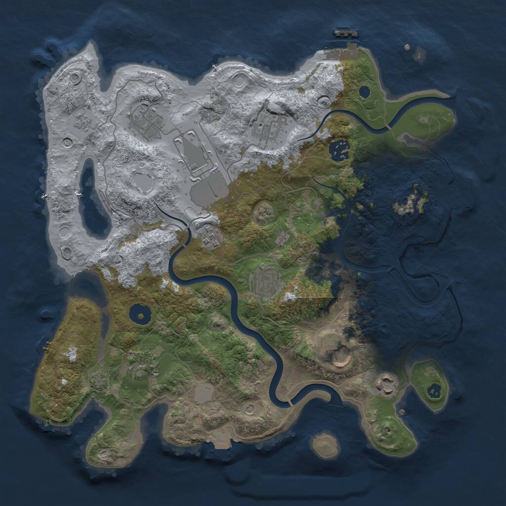 Rust Map: Procedural Map, Size: 3500, Seed: 96550806, 15 Monuments