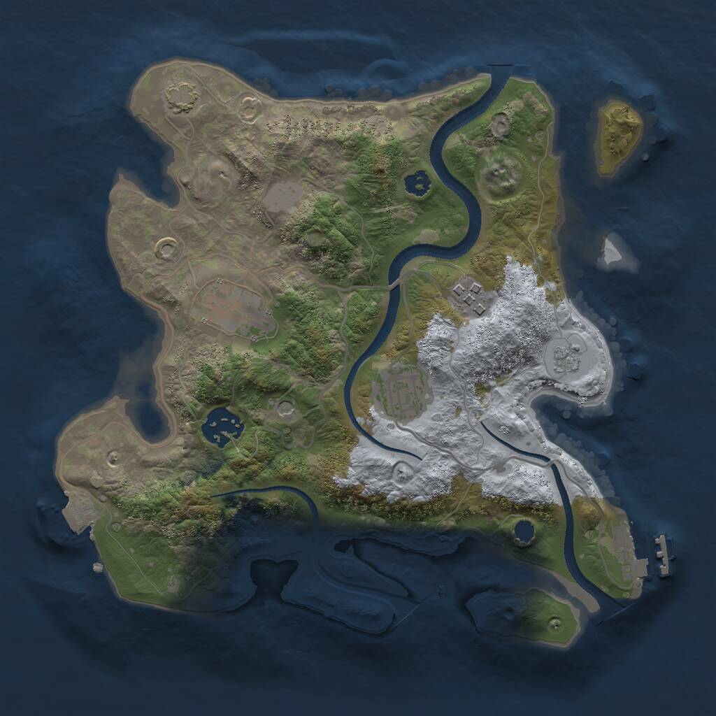 Rust Map: Procedural Map, Size: 2800, Seed: 96034304, 9 Monuments
