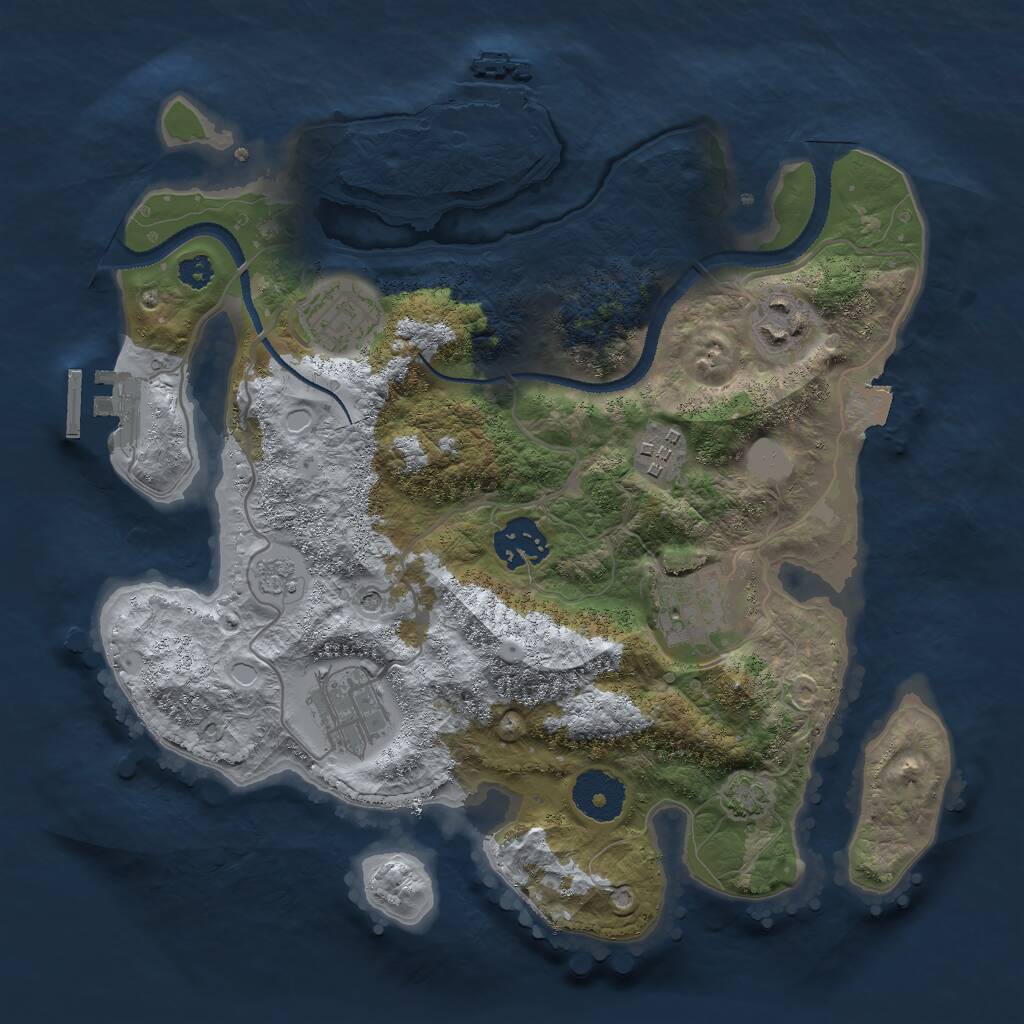 Rust Map: Procedural Map, Size: 3000, Seed: 8595, 12 Monuments
