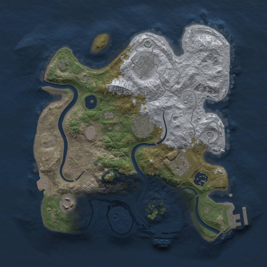 Rust Map: Procedural Map, Size: 3000, Seed: 9381839, 12 Monuments