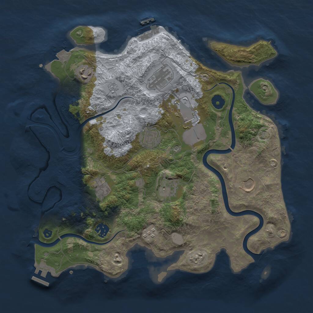 Rust Map: Procedural Map, Size: 3500, Seed: 285807734, 15 Monuments