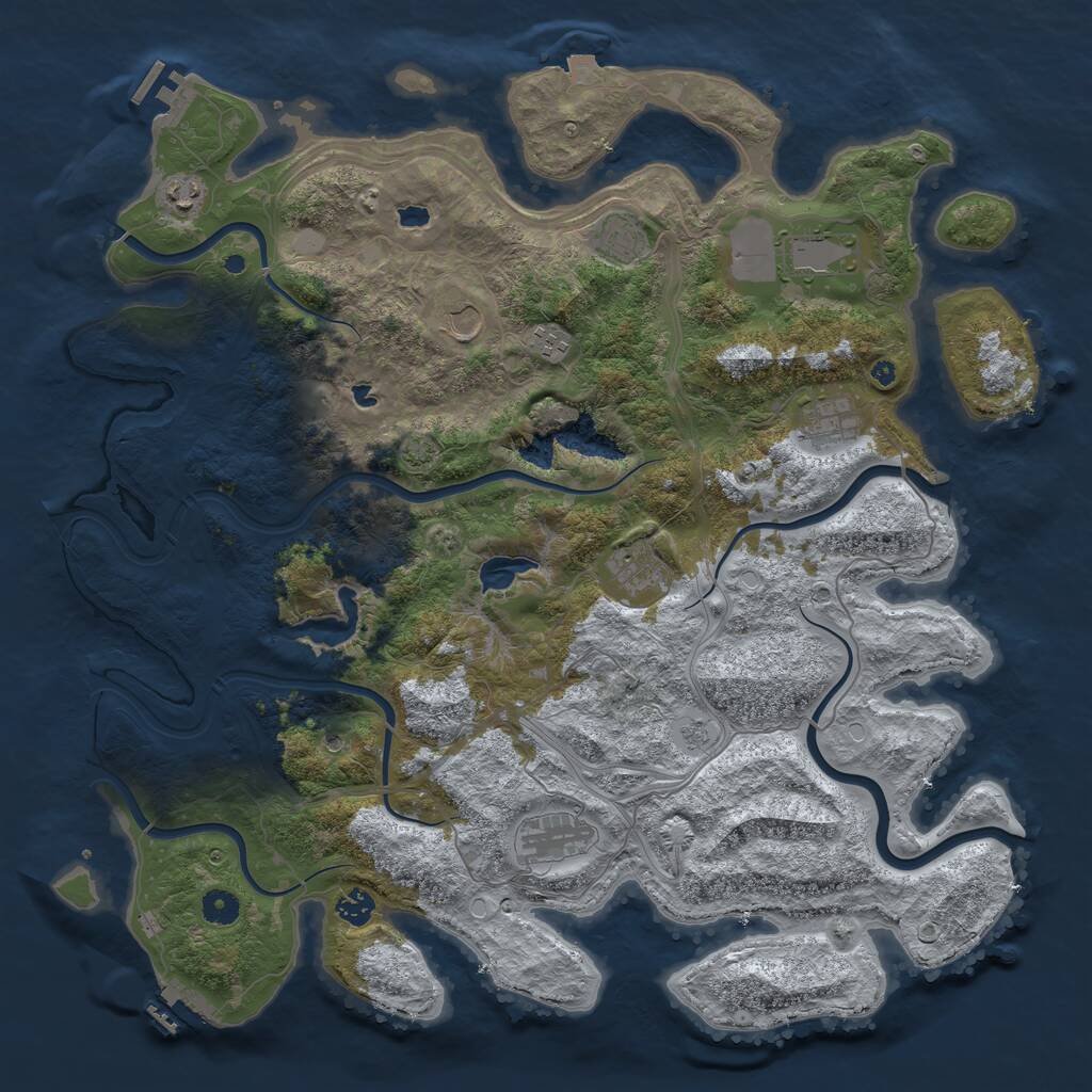 Rust Map: Procedural Map, Size: 4500, Seed: 45682930, 15 Monuments