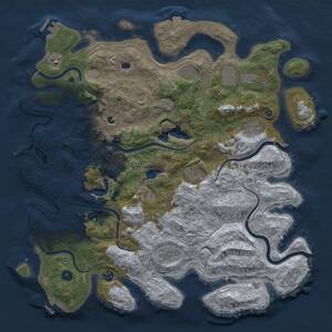 Thumbnail Rust Map: Procedural Map, Size: 4500, Seed: 45682930, 15 Monuments