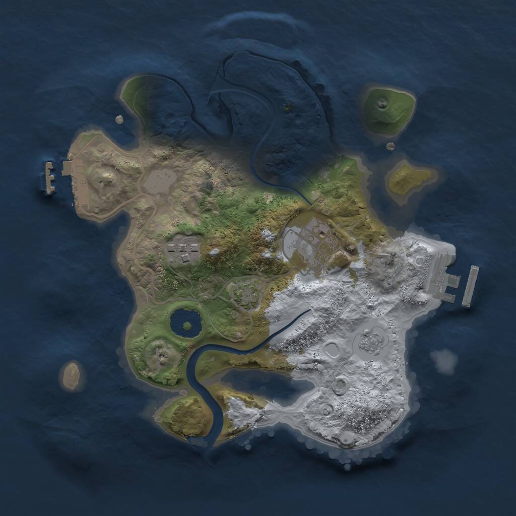 Rust Map: Procedural Map, Size: 2500, Seed: 7312506, 7 Monuments