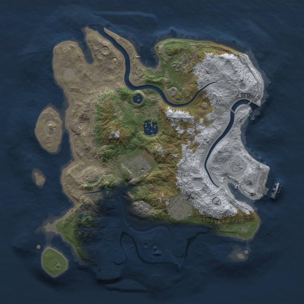 Rust Map: Procedural Map, Size: 3000, Seed: 707267562, 11 Monuments