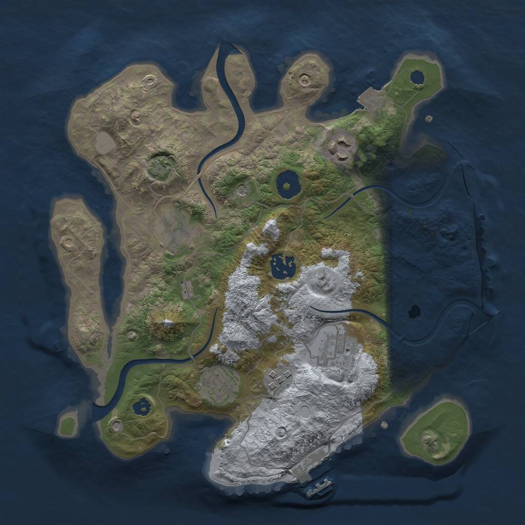 Rust Map: Procedural Map, Size: 3000, Seed: 121345644, 10 Monuments