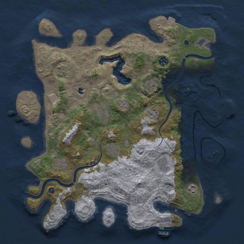 Rust Map: Procedural Map, Size: 4000, Seed: 8398671, 15 Monuments