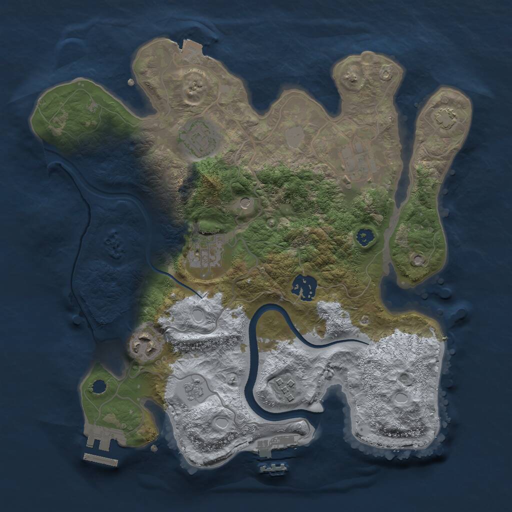 Rust Map: Procedural Map, Size: 3000, Seed: 12944, 12 Monuments