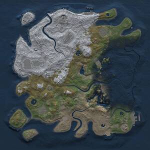 Thumbnail Rust Map: Procedural Map, Size: 4000, Seed: 1110439295, 15 Monuments