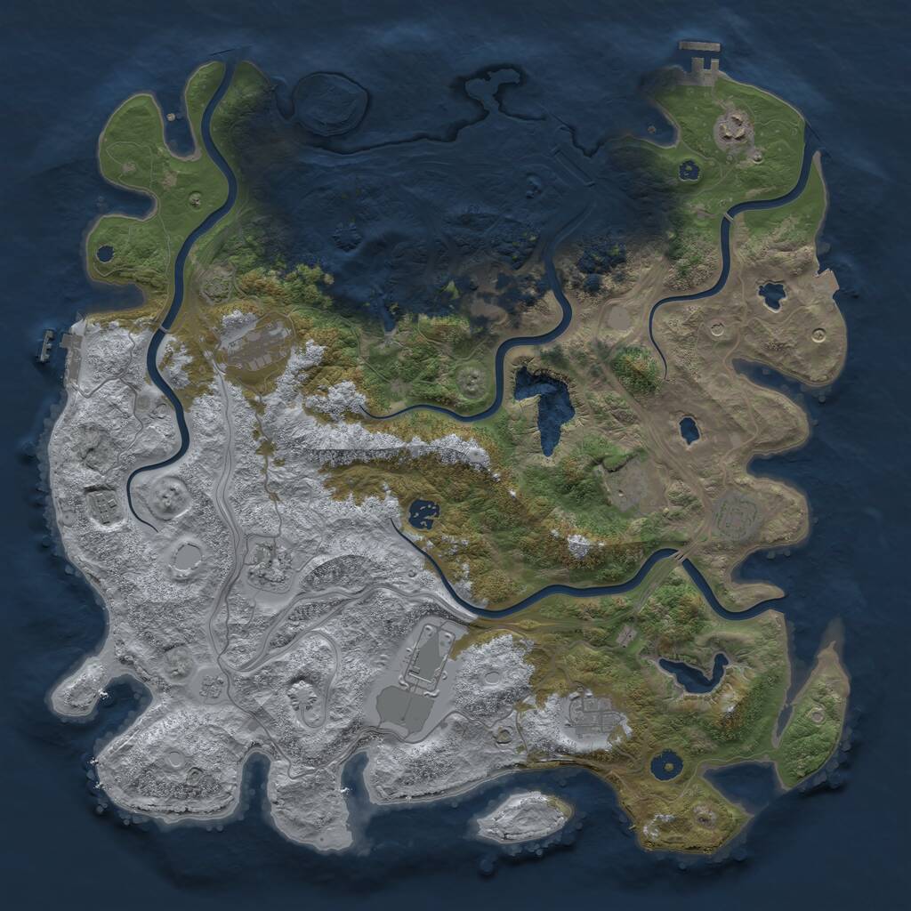 Rust Map: Procedural Map, Size: 4500, Seed: 125233790, 16 Monuments