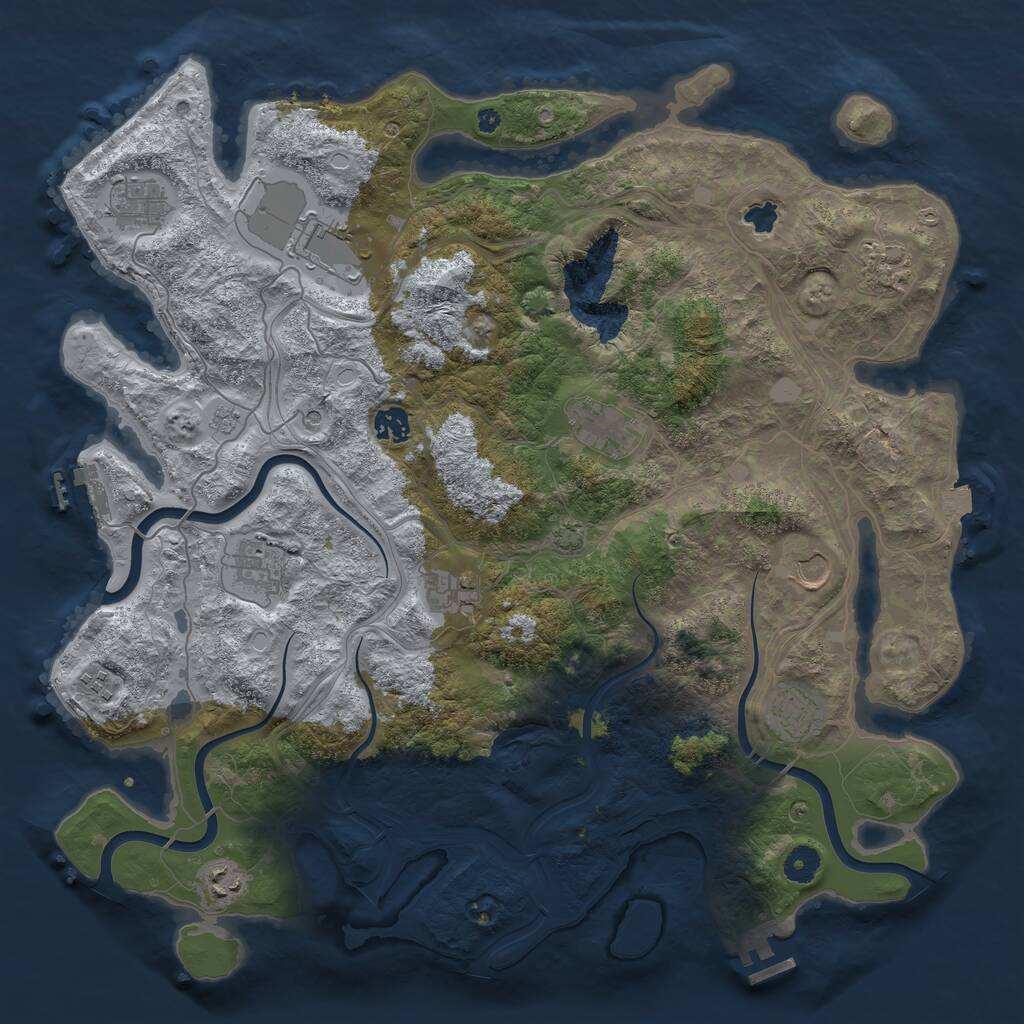 Rust Map: Procedural Map, Size: 4250, Seed: 744372080, 17 Monuments