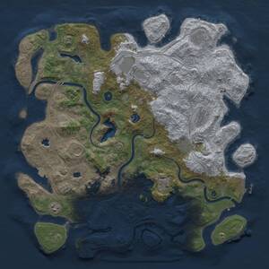 Thumbnail Rust Map: Procedural Map, Size: 4500, Seed: 130601510, 16 Monuments