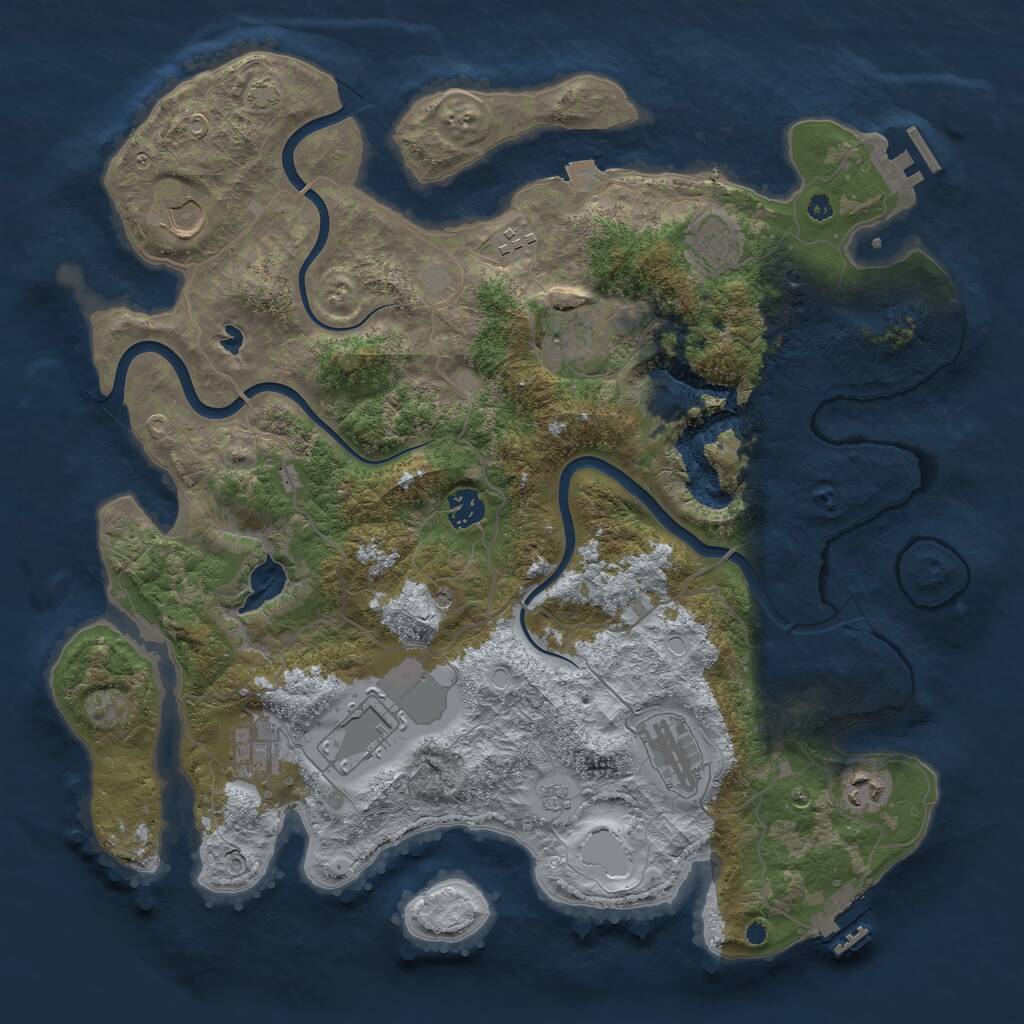 Rust Map: Procedural Map, Size: 4000, Seed: 1749420727, 15 Monuments