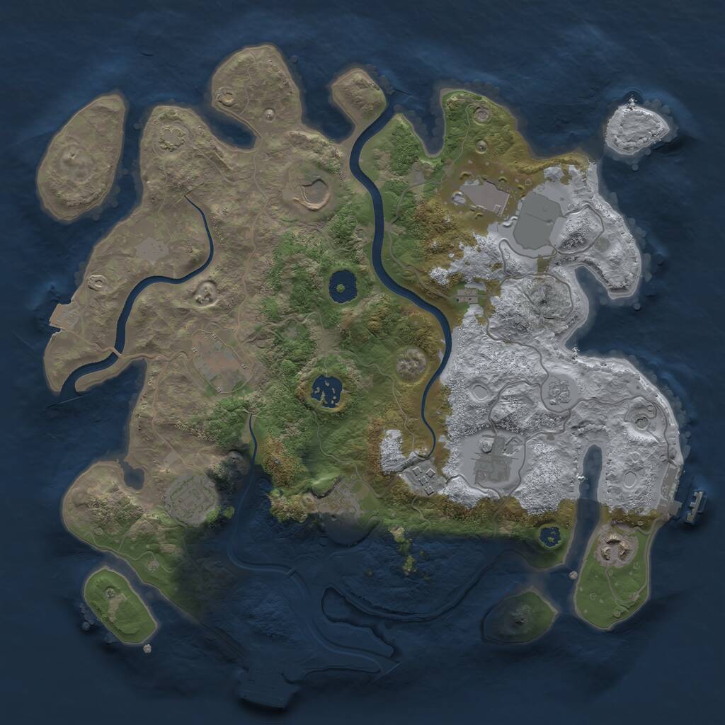 Rust Map: Procedural Map, Size: 3500, Seed: 1023353652, 15 Monuments
