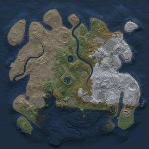 Thumbnail Rust Map: Procedural Map, Size: 3500, Seed: 1023353652, 15 Monuments