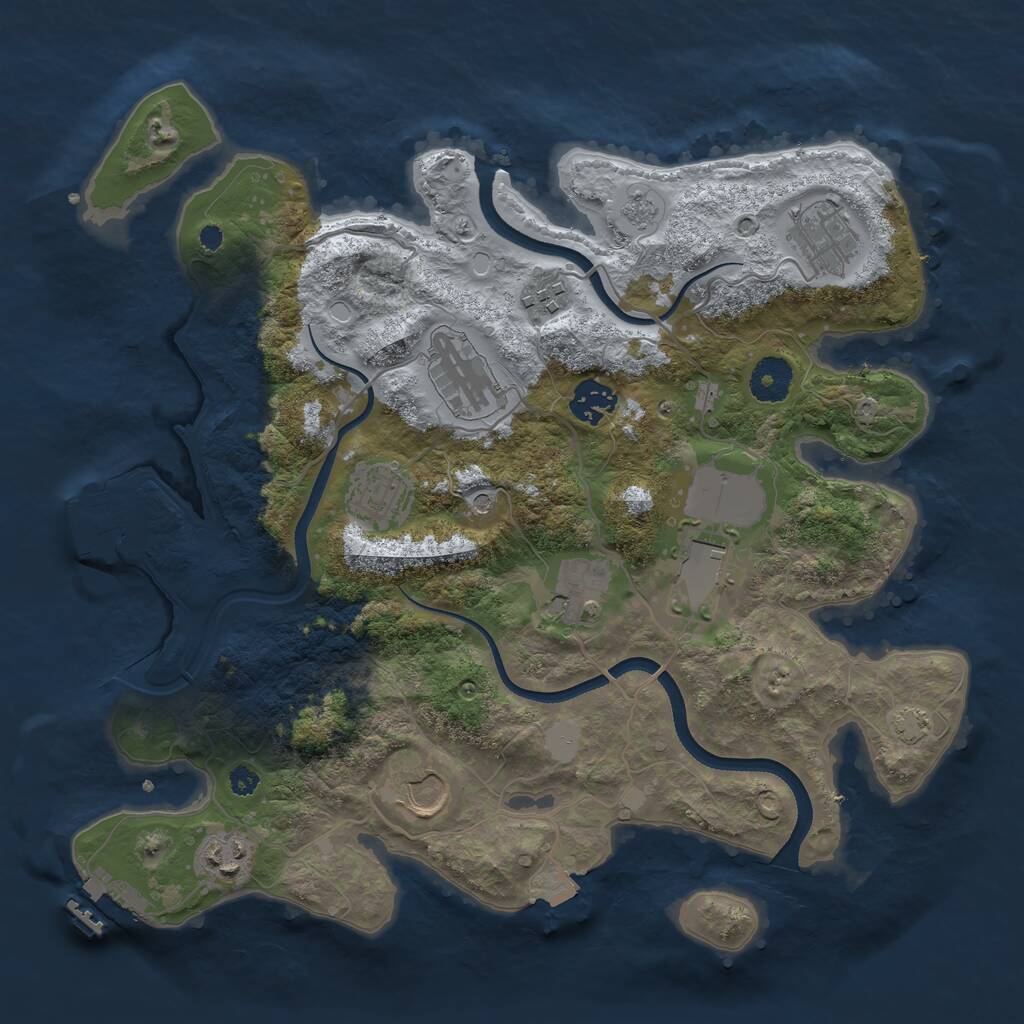 Rust Map: Procedural Map, Size: 3500, Seed: 1506721149, 15 Monuments