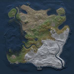 Thumbnail Rust Map: Procedural Map, Size: 3500, Seed: 1991942489, 15 Monuments