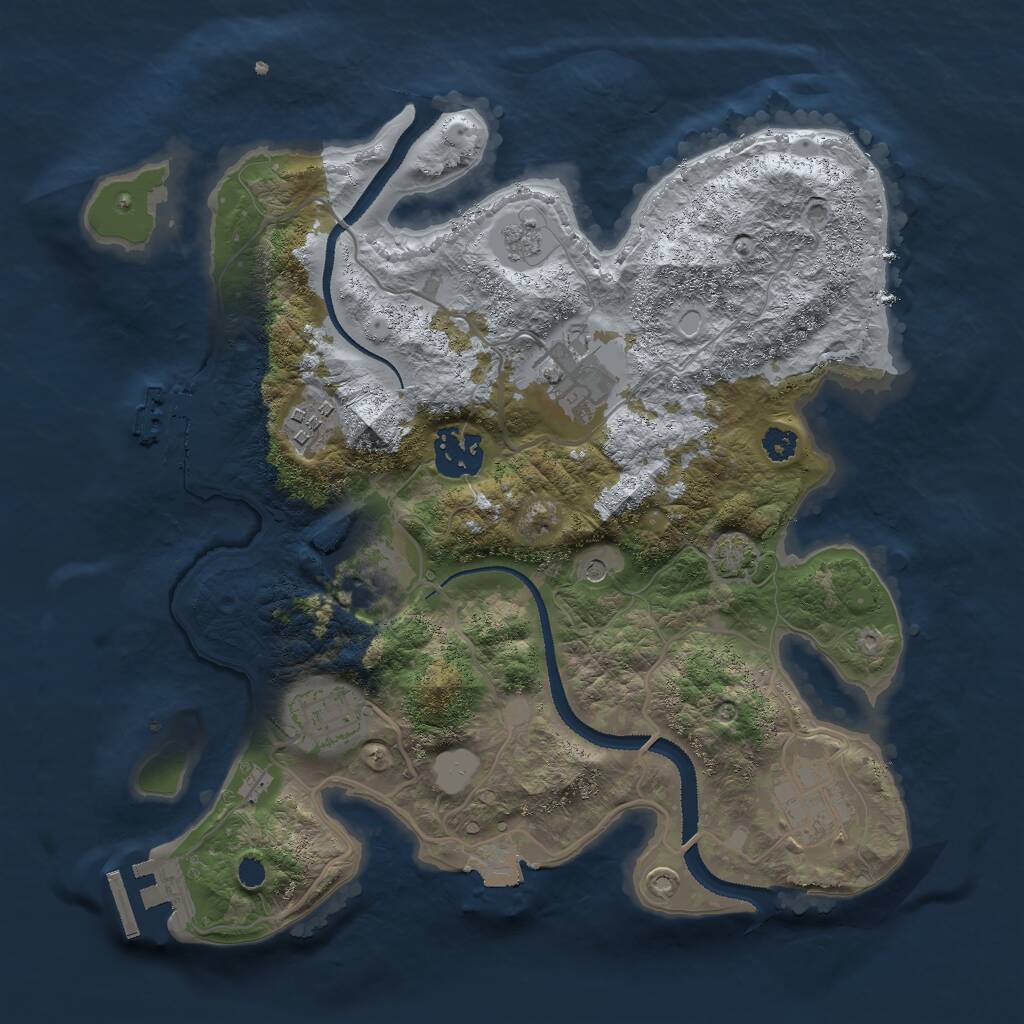 Rust Map: Procedural Map, Size: 3000, Seed: 115872540, 12 Monuments