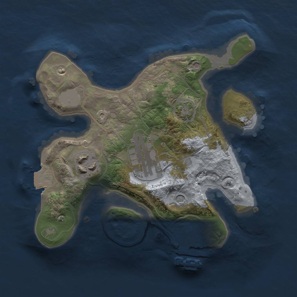 Rust Map: Procedural Map, Size: 2000, Seed: 9856417, 6 Monuments