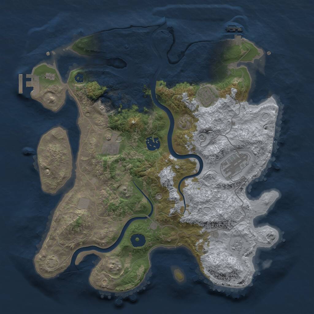 Rust Map: Procedural Map, Size: 3300, Seed: 1706886336, 11 Monuments