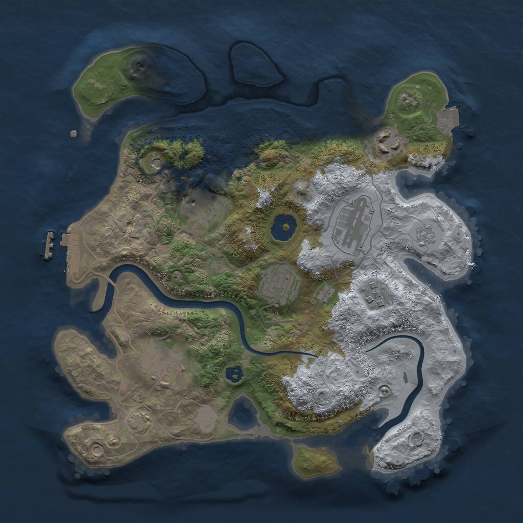 Rust Map: Procedural Map, Size: 3000, Seed: 84968, 11 Monuments