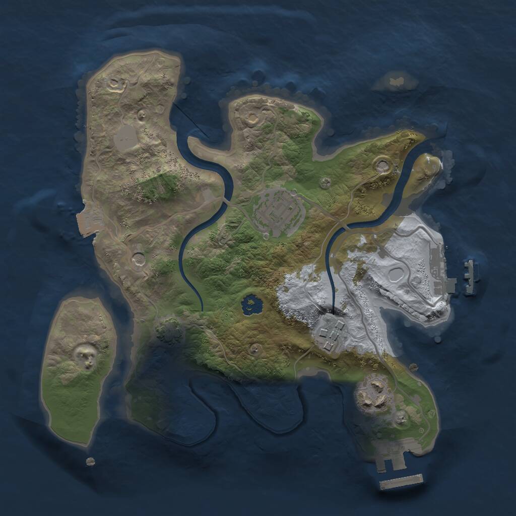 Rust Map: Procedural Map, Size: 2400, Seed: 4567456, 8 Monuments