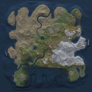 Thumbnail Rust Map: Procedural Map, Size: 3750, Seed: 1456419994, 15 Monuments