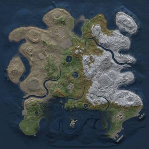 Thumbnail Rust Map: Procedural Map, Size: 3500, Seed: 660224713, 13 Monuments