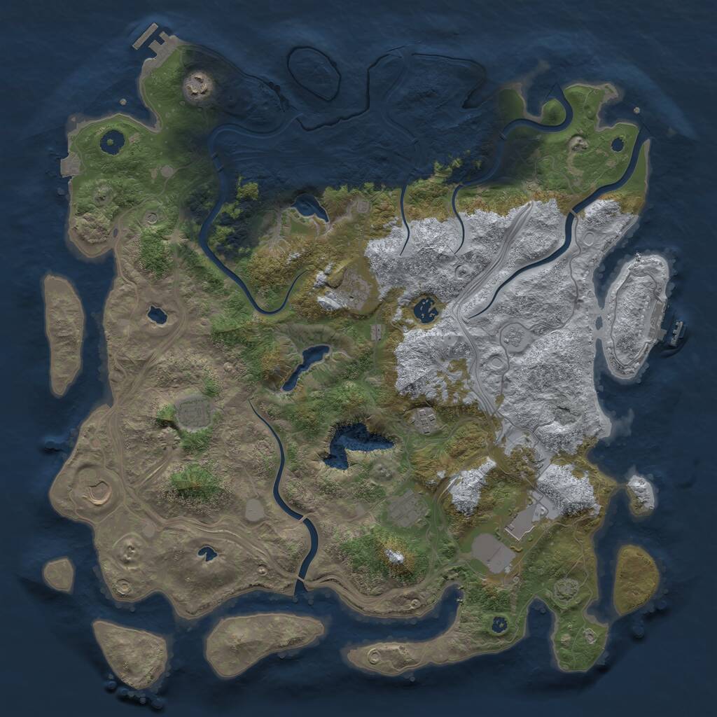 Rust Map: Procedural Map, Size: 4500, Seed: 518361732, 15 Monuments