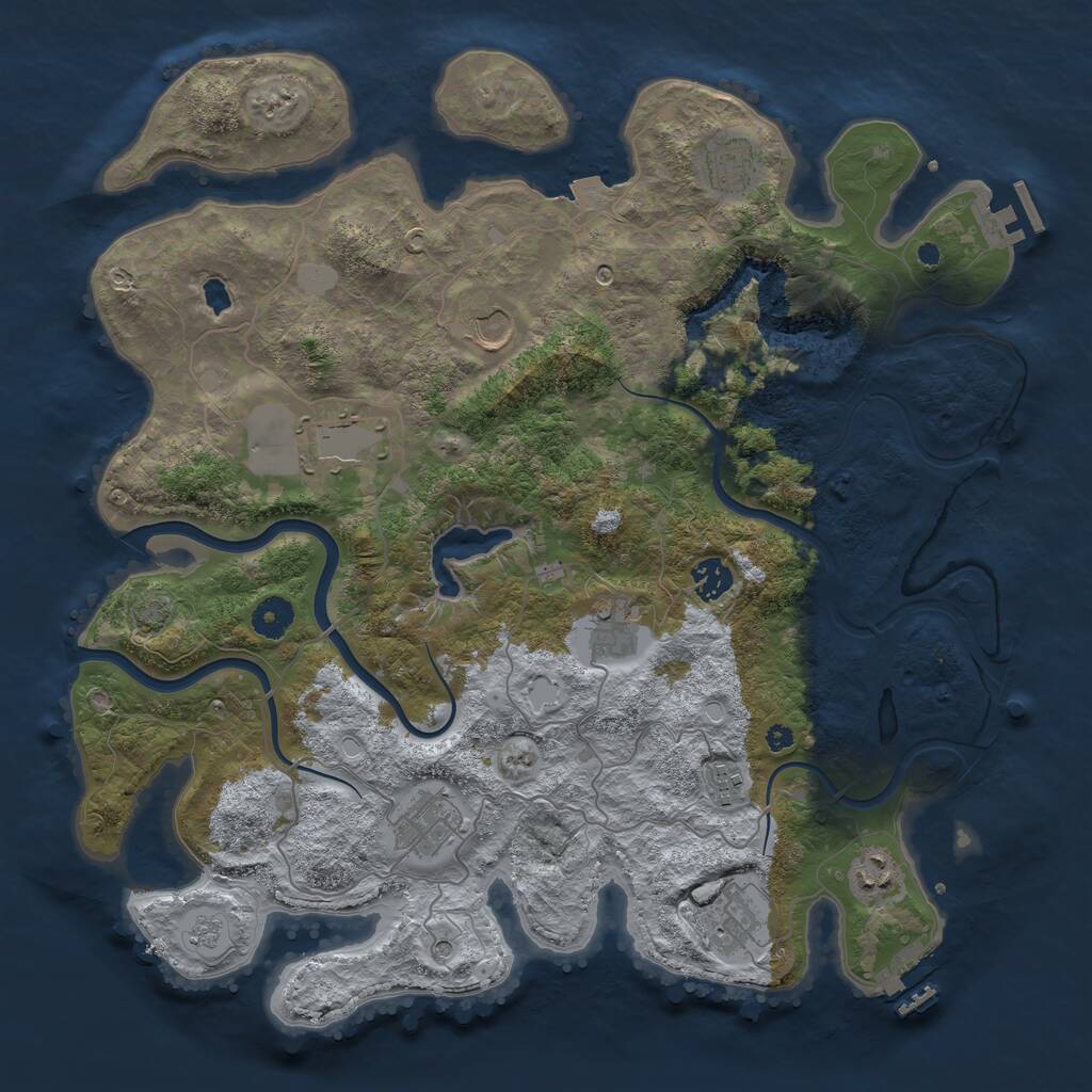 Rust Map: Procedural Map, Size: 4000, Seed: 420837449, 15 Monuments