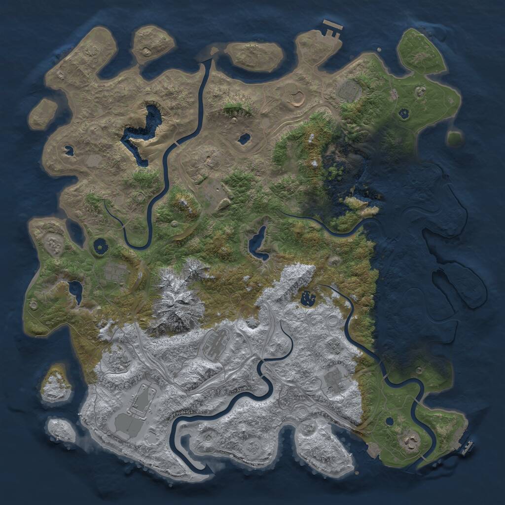 Rust Map: Procedural Map, Size: 5000, Seed: 25786157, 17 Monuments