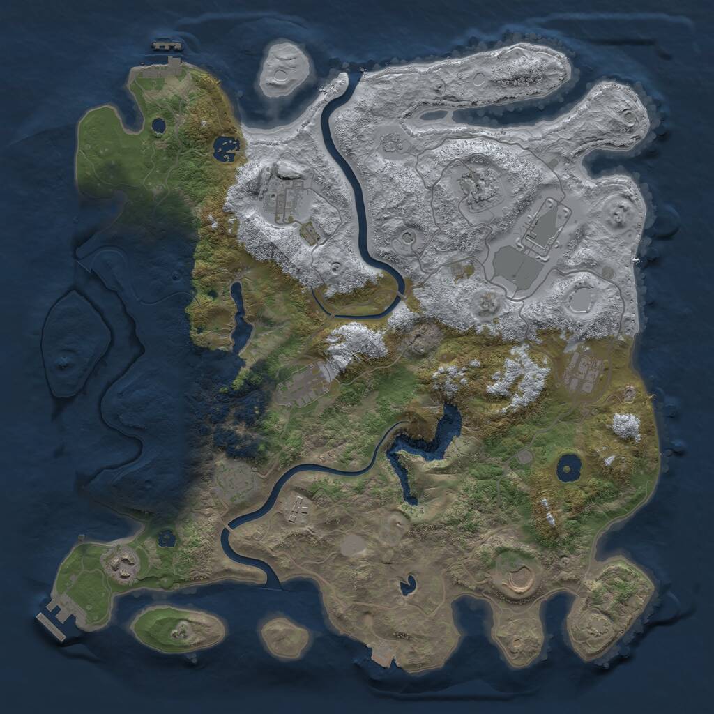 Rust Map: Procedural Map, Size: 4000, Seed: 813071532, 16 Monuments