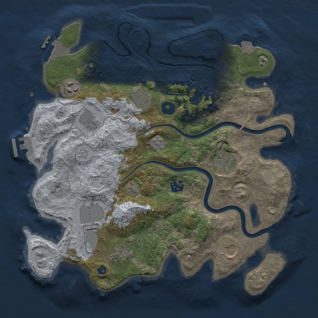 Rust Map: Procedural Map, Size: 3500, Seed: 1506199109, 15 Monuments
