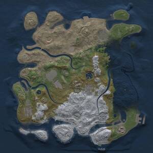 Thumbnail Rust Map: Procedural Map, Size: 3500, Seed: 356327, 14 Monuments